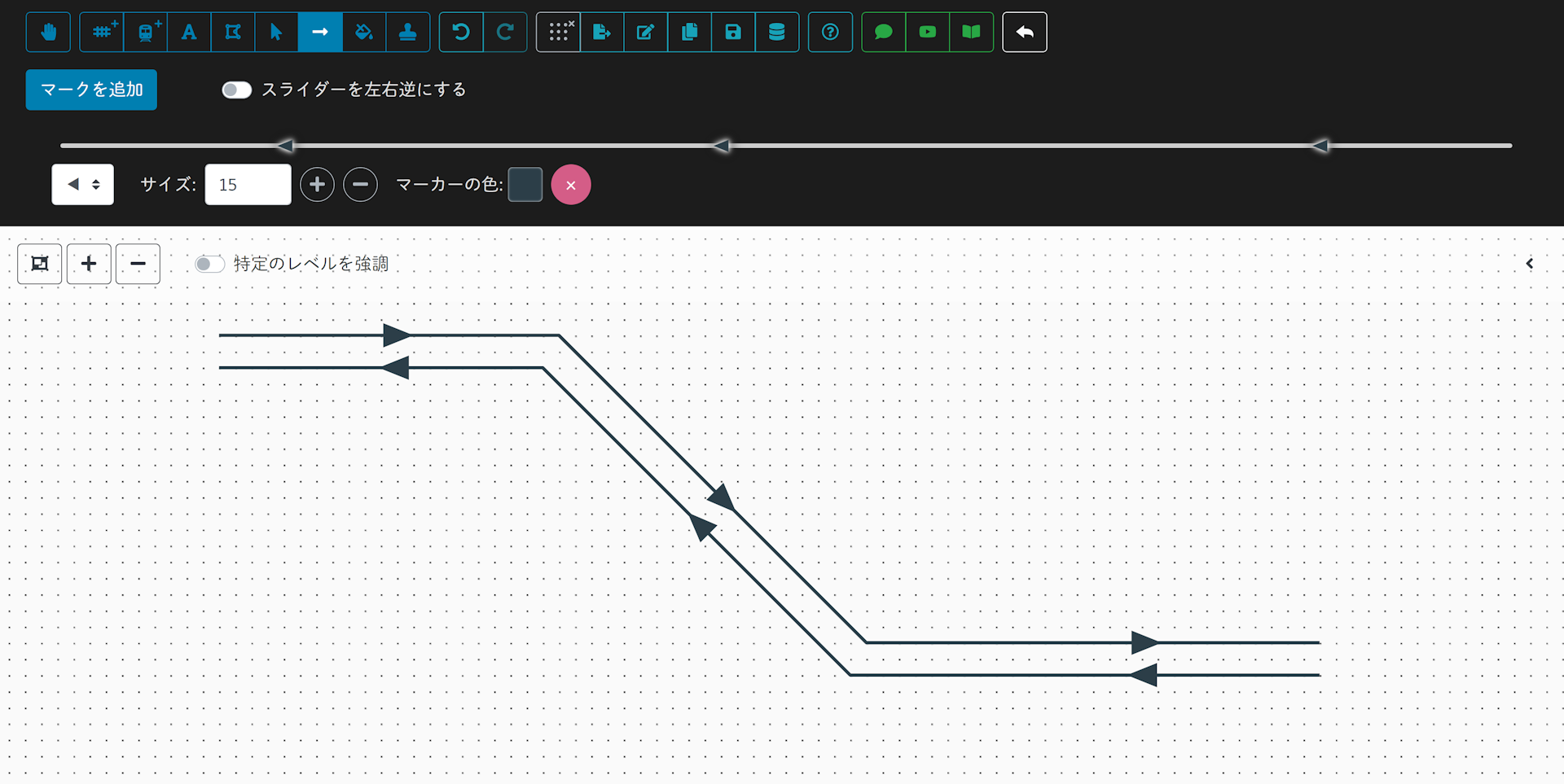 線路マーカーの設置