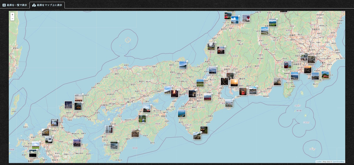 地図から写真検索